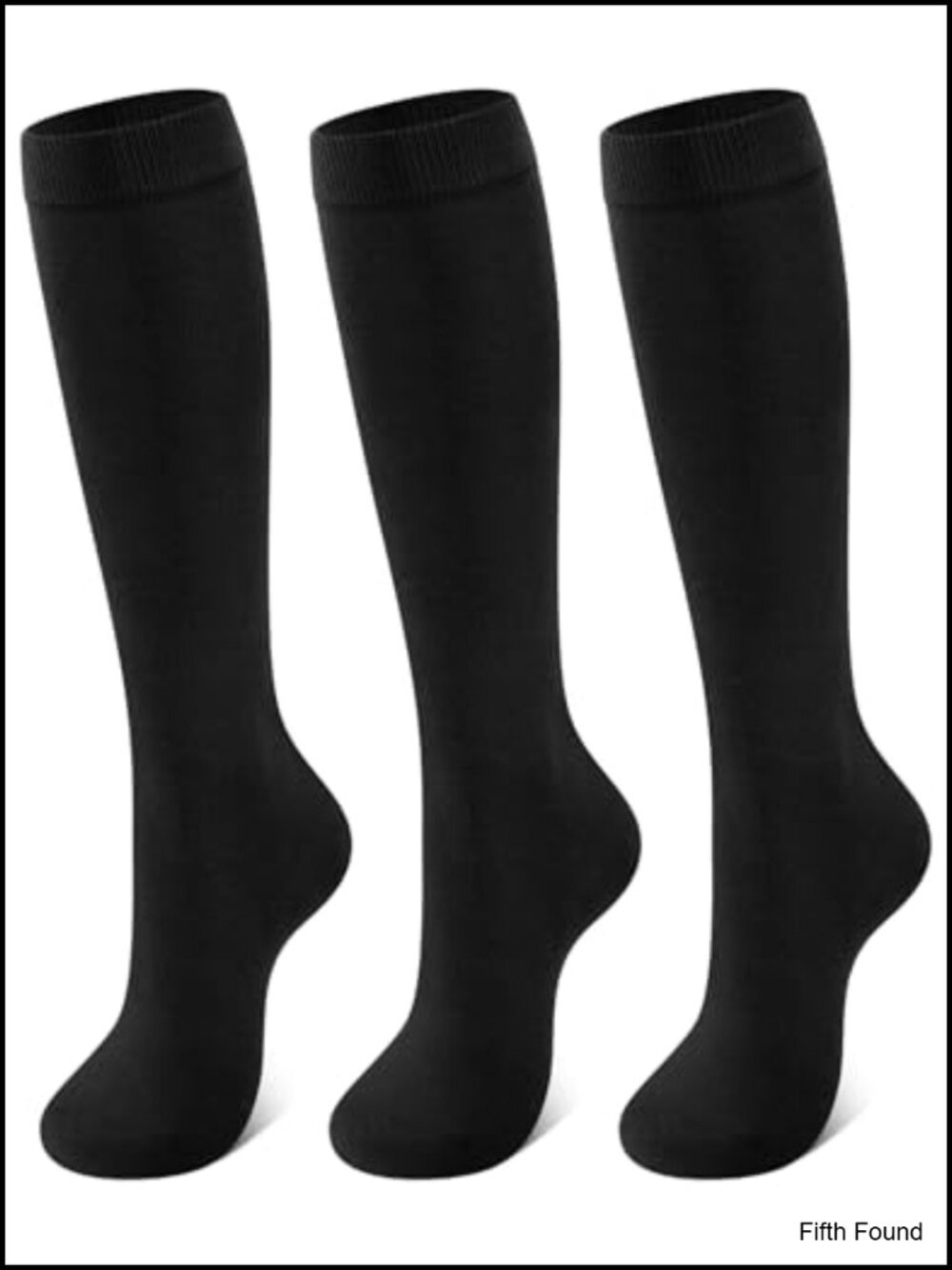 Knee High Socks Combed Cotton 3 Pairs Calf Socks